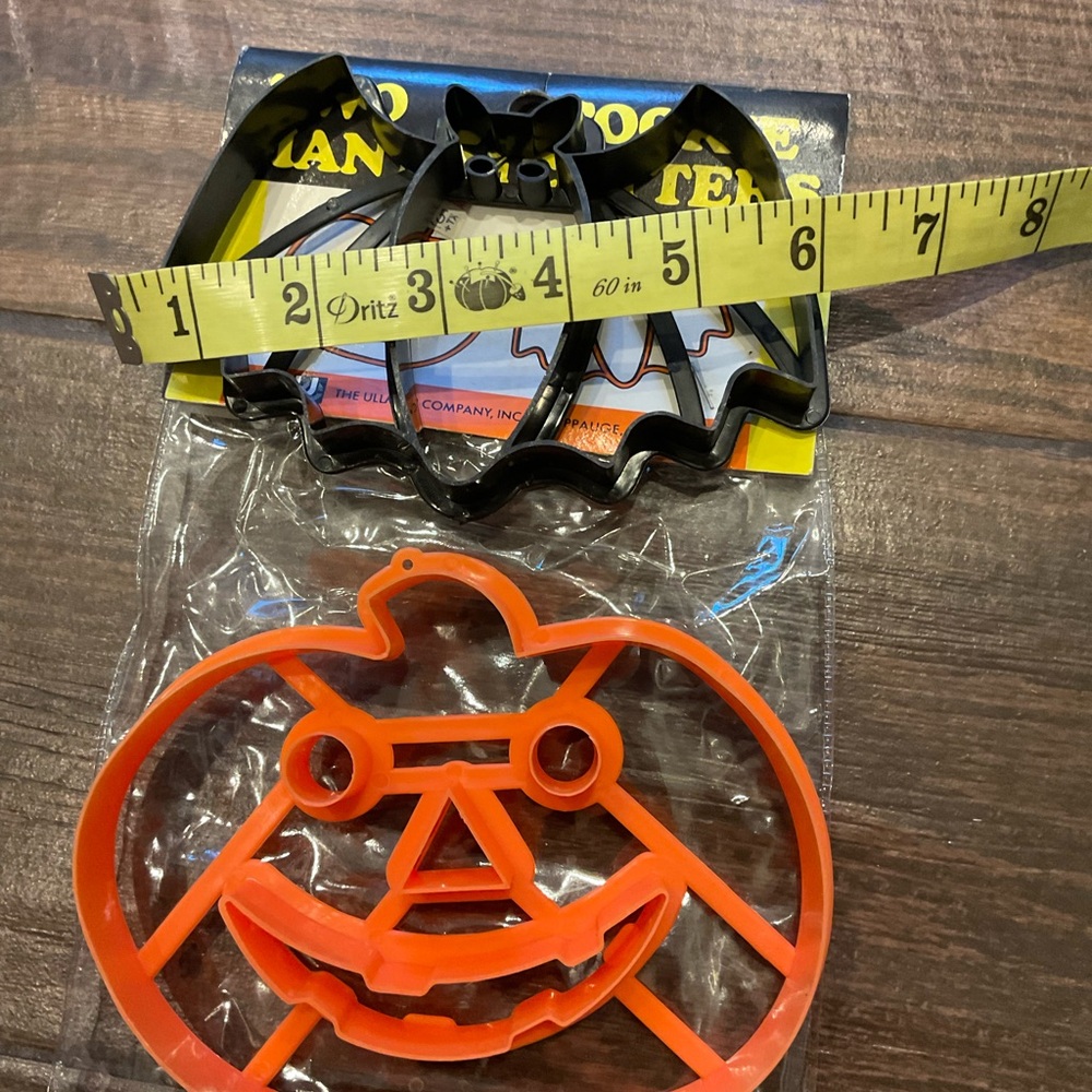 Halloween RARE Cookie Cutters Bat and Pumpkin wall hanging vintage large